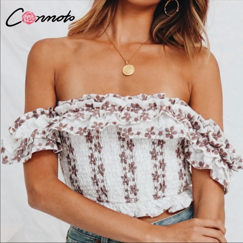 Off the shoulder ruffle top